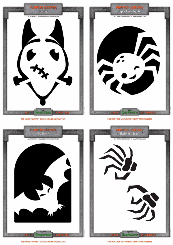 Free Printables  Frankenweenie Pumpkin Carving Patterns