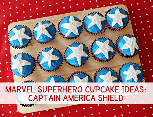 Captain America Cupcakes -- layered cupcakes inspired by Captain America's shield #marvel #superhero