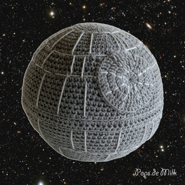 Crochet Death Star Cushion by Pops De Milk