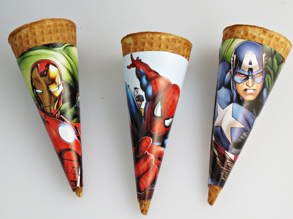 Superhero Ice Cream Cones Wrapper Pattern