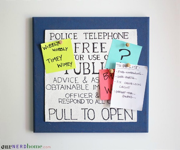 DIY Tardis Corkboard