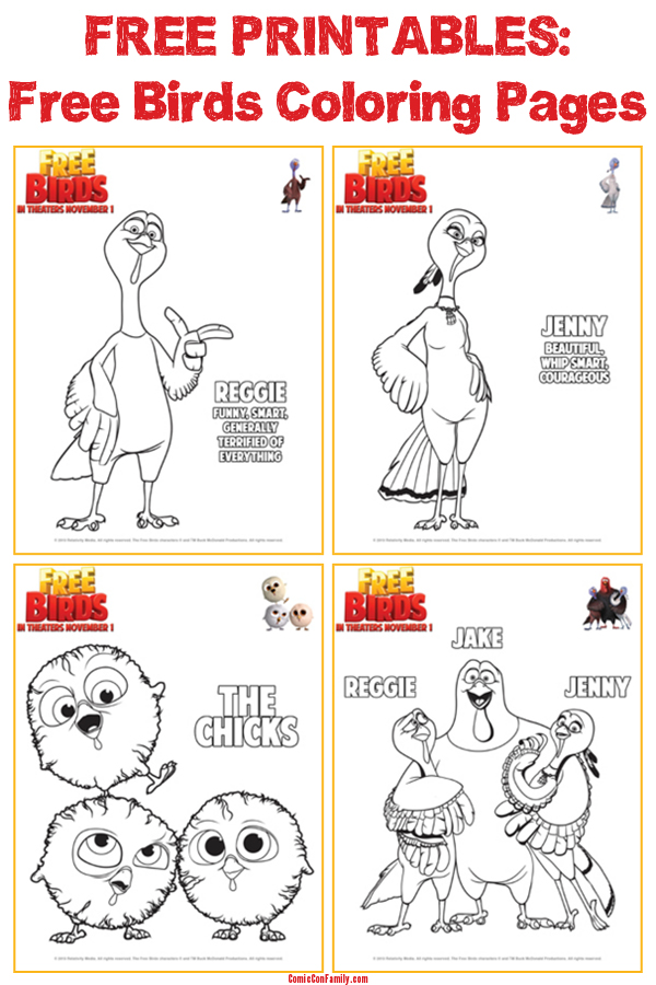 Free Printables Free Birds Coloring Pages Comic Con Family