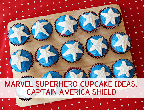 captain america shield cupcakes