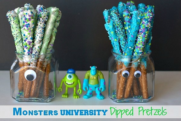 monster university dipped pretzels