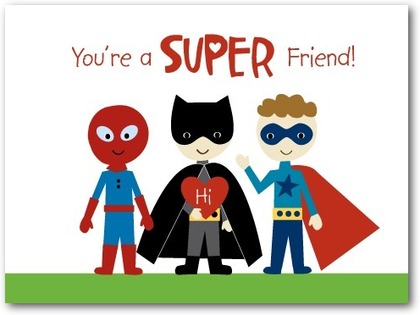 "Super Friends" Valentine Cards