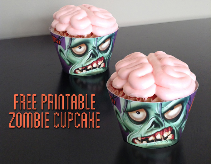 free zombie cupcake printable