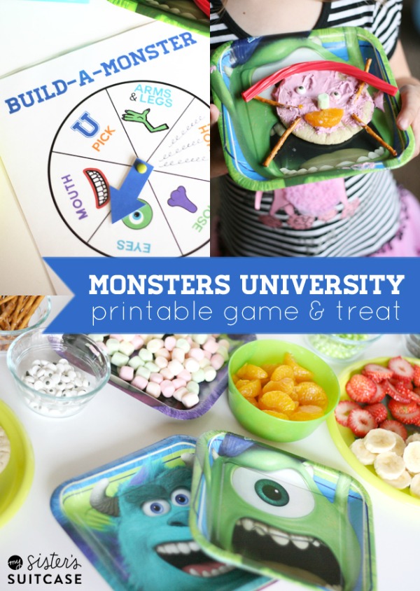 monster university printable game & treat