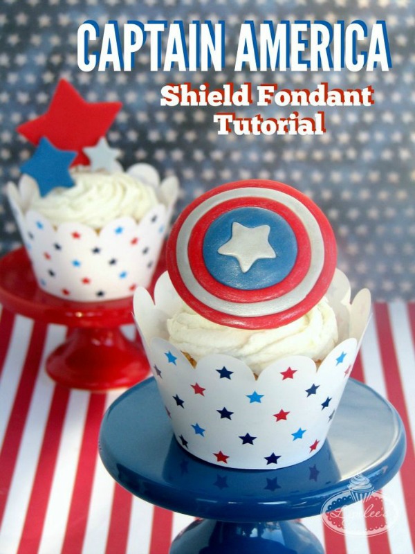 captain america fondant shield