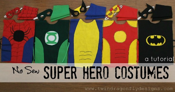 DIY No Sew Super Hero Costumes by Twin Dragonfly Designs