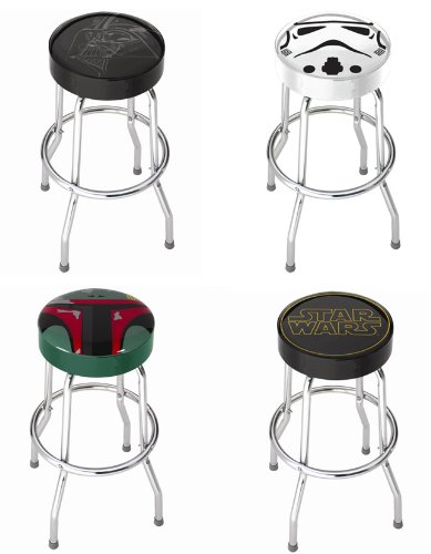 Star Wars Movie Series Kitchen Counter Bar Stool with Foot Rest - 4PC Collectors Set