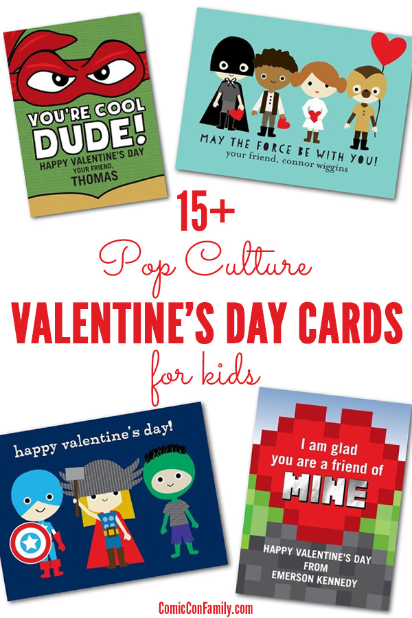 Pop Culture Valentine's Day Cards for Kids