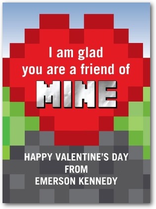 Minecraft inspired Valentine card