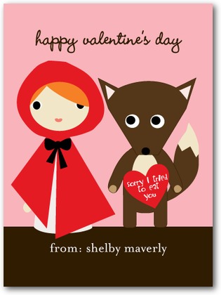 Little Riding Hood Valentine's Day Card