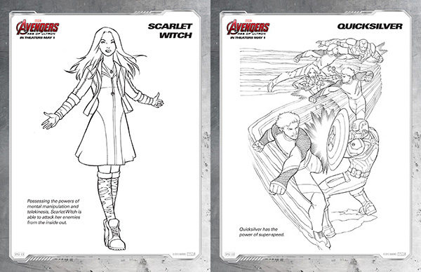 Avengers Coloring Pages - Scarlet Witch and Quicksilver