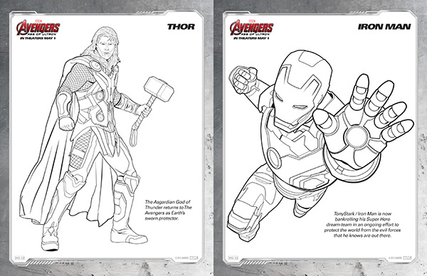 Free Kids Printables: Marvel\u002639;s The Avengers: Age of Ultron Coloring Pages  Comic Con Family