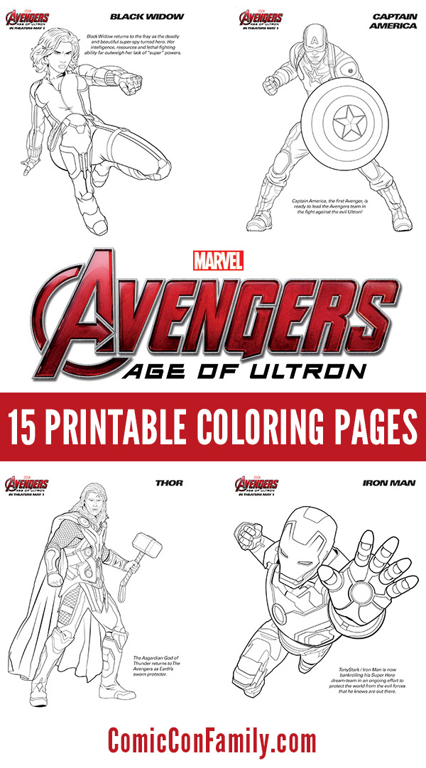 free kids printables marvel s the avengers age of ultron coloring pages comic con family