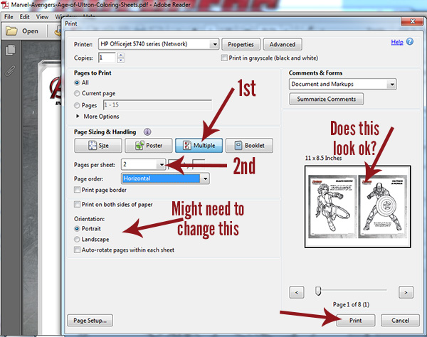 How to Print 2 Printables 1 of Paper (PDF files) - Comic Con