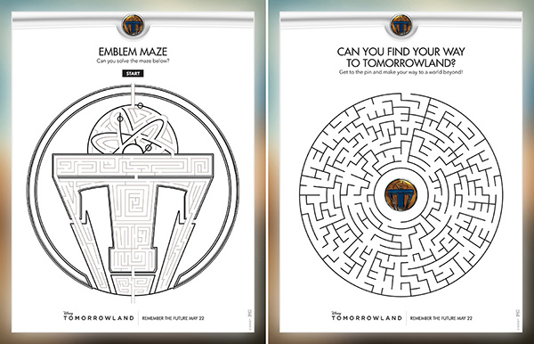 Tomorrowland Activity Sheets - Mazes 1