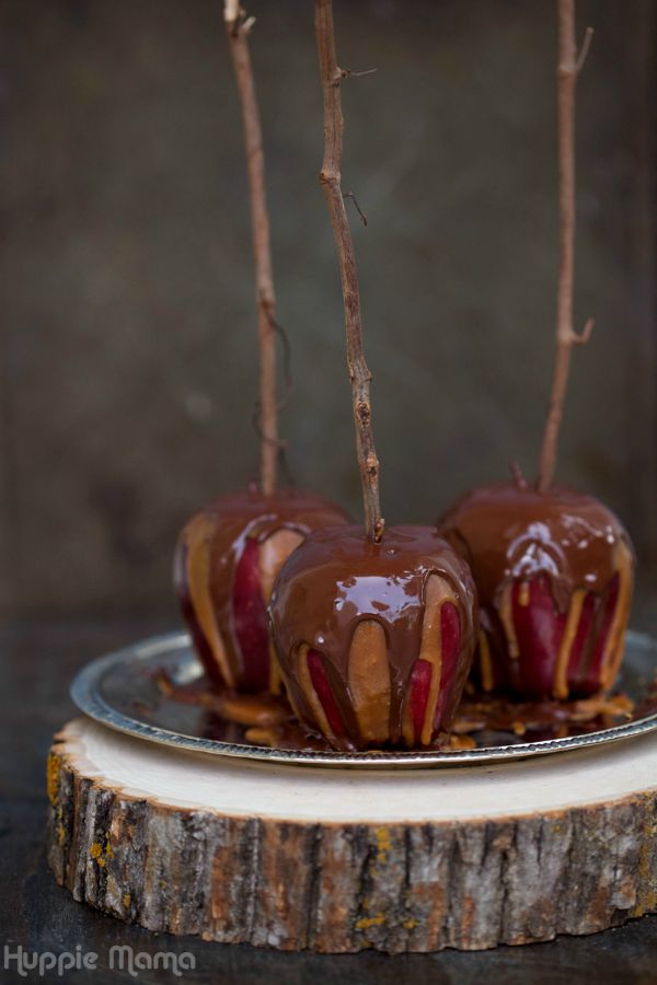 Chocolate Salted Caramel Apples by Huppie Mama