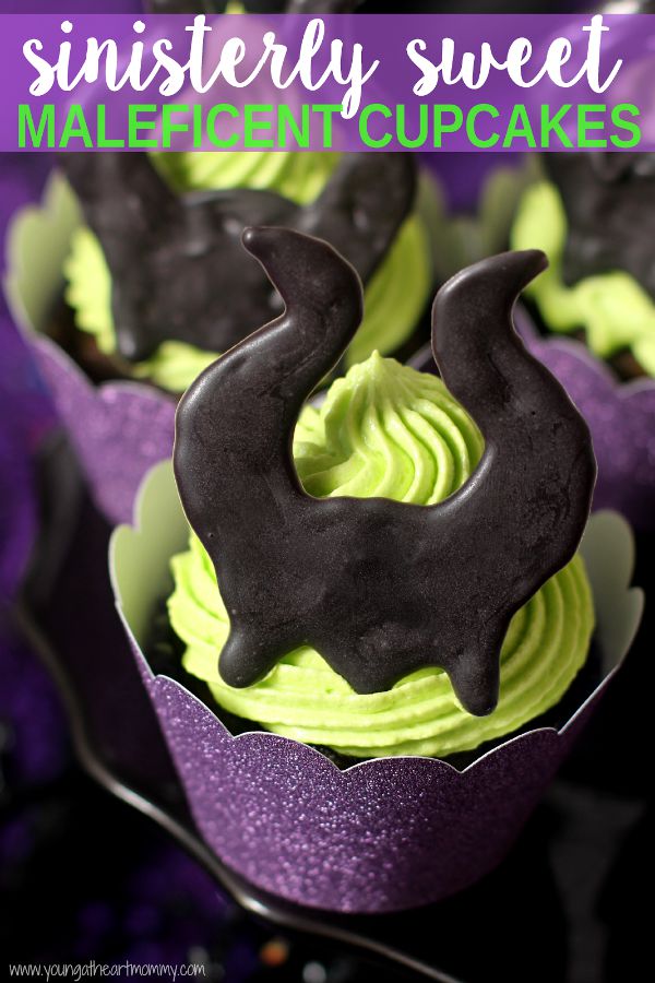 Sinisterly Sweet Maleficent Cupcakes by young at heart mommy