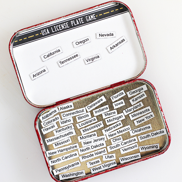 DIY Mini License Plate Game for Road Trips (with free printable)