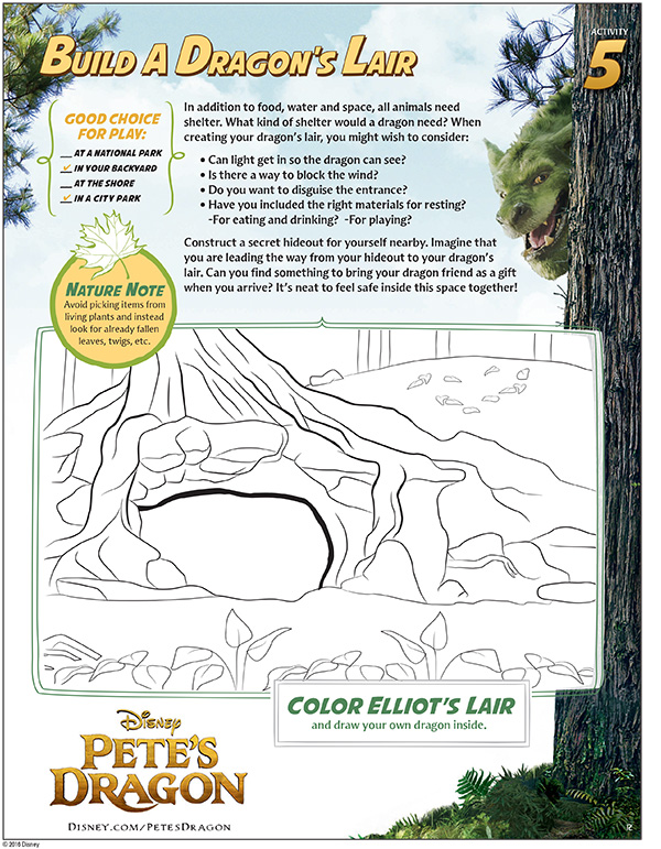 Free Printable Petes Dragon Activity Sheets - Coloring Sheet