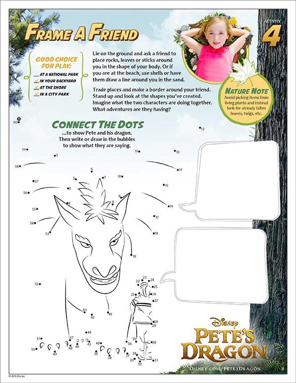 Free Printable Petes Dragon Activity Sheets - Connect the Dots