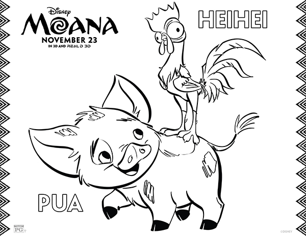 Free Printables Disney Moana Coloring Pages Comic Con Family