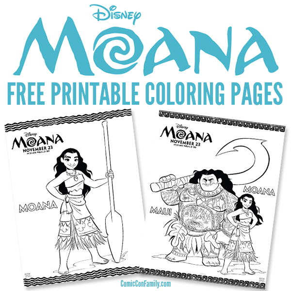 free printables disney moana coloring pages  comic con family