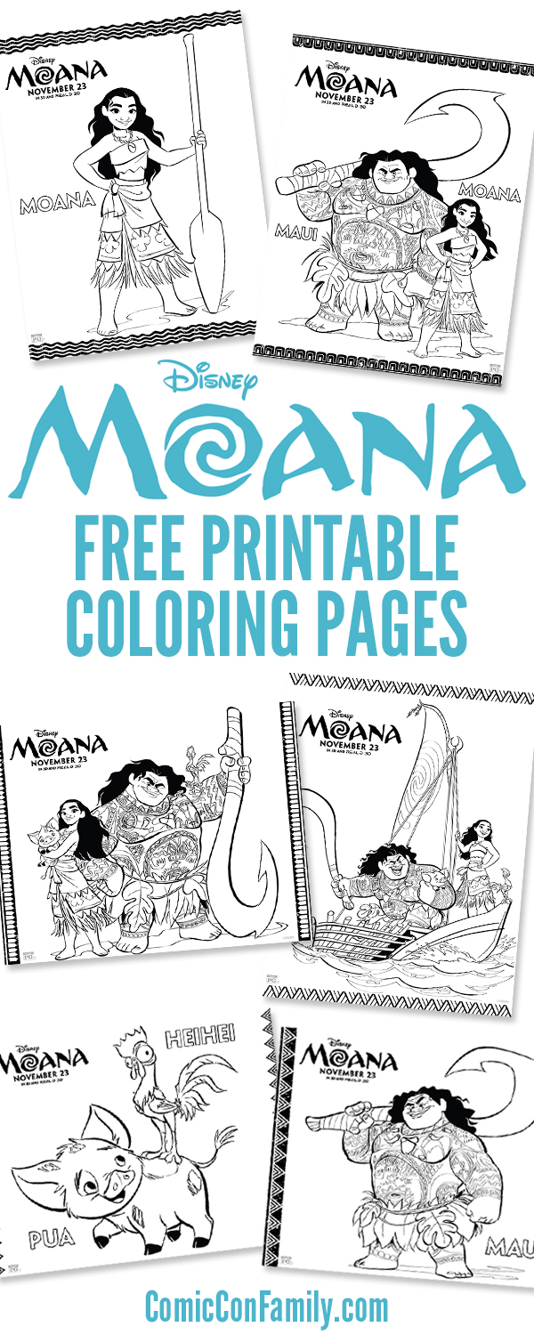 Free Printables Disney Moana Coloring Pages Comic Con Family