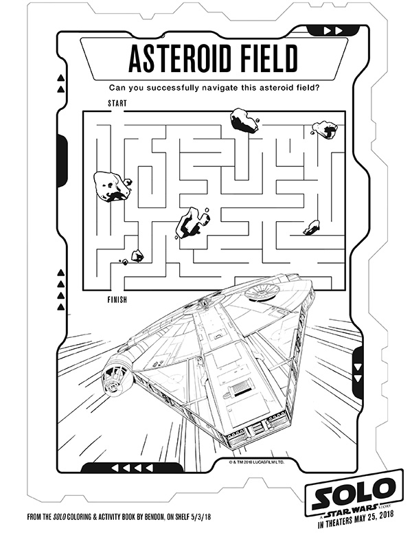 Solo: A Star Wars Story Activity Sheets - Asteroid Field Maze