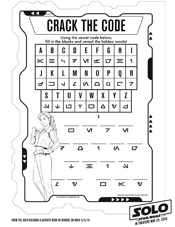 Solo: A Star Wars Story Activity Sheets - Crack The Code