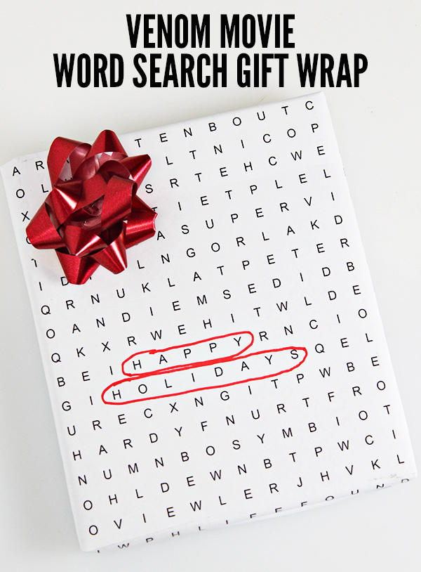 Free Printable Venom Movie Word Search Gift Paper