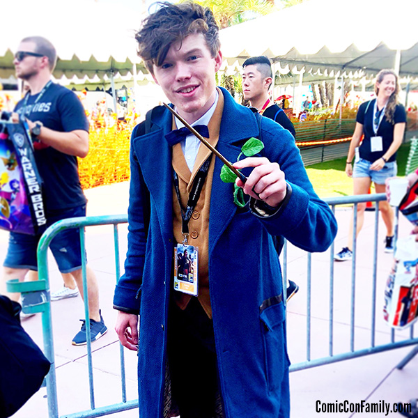 Newt Scamander cosplay from Fantastic Beasts at San Diego Comic-Con 2018